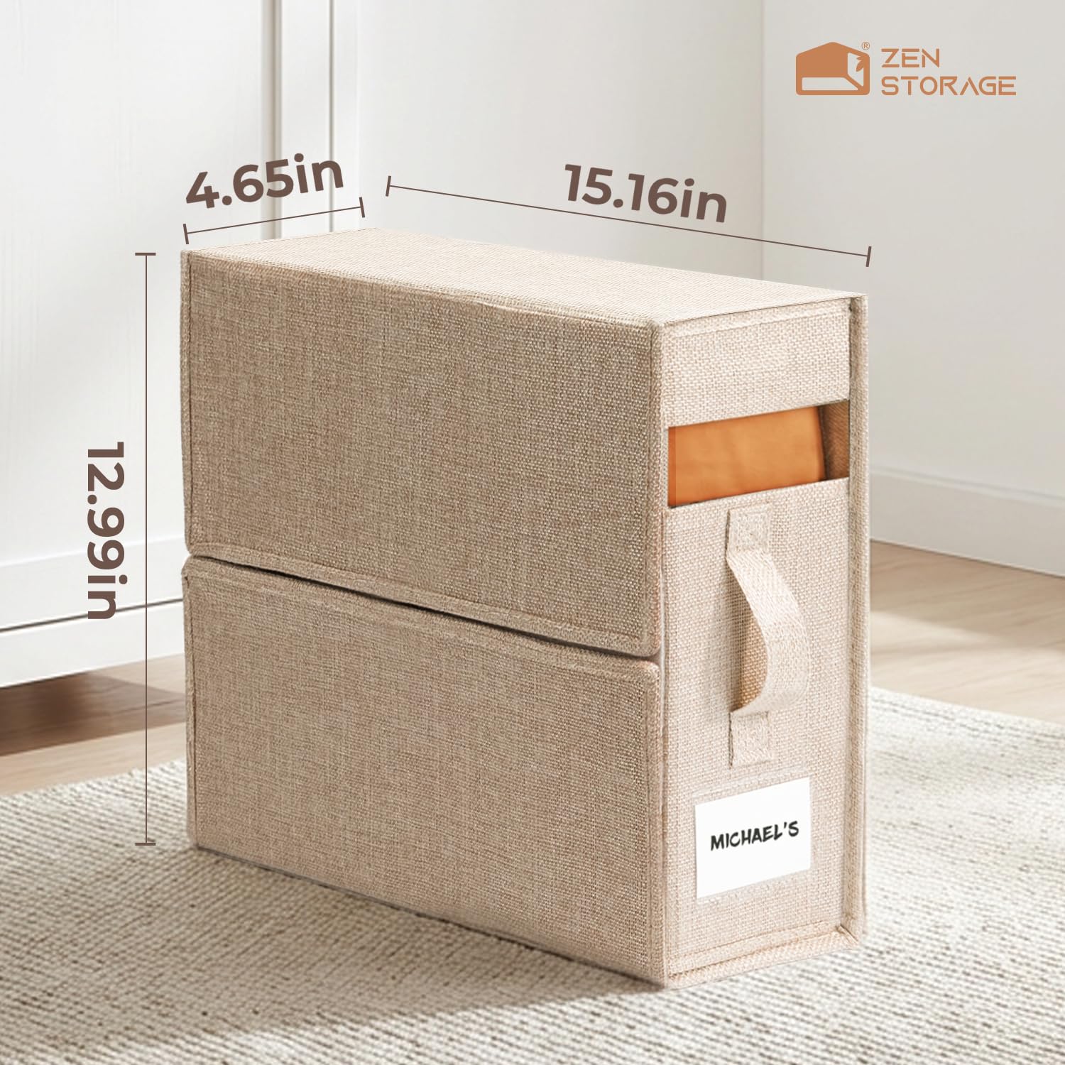 ZenStorage poignées renforcées en main, permet un retrait sécurisé des étagères