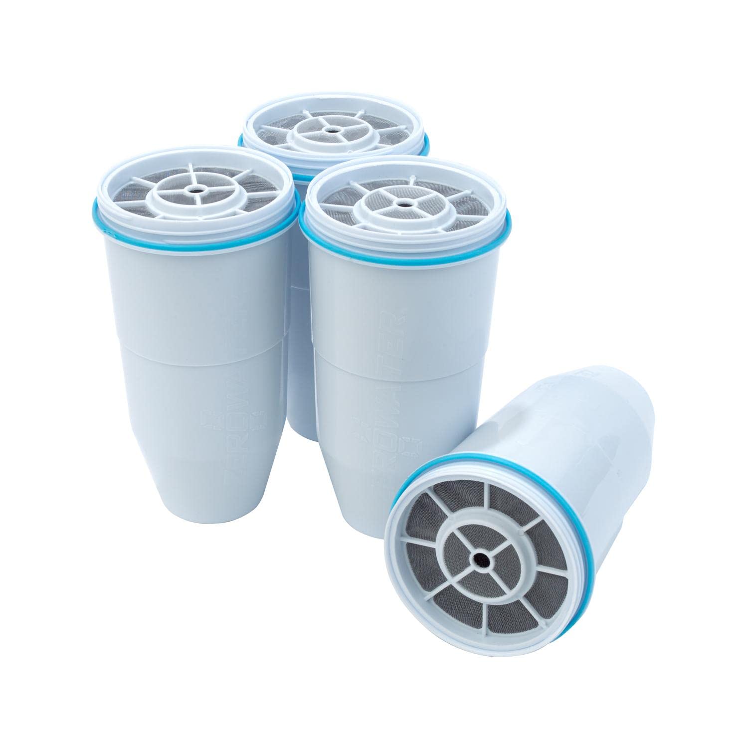 ZeroWater emballage avant montrant pack de 4 et gain de propreté