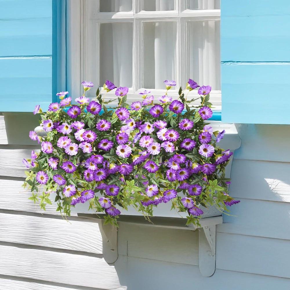 ZFProcess fleurs suspendues installées sur balcon offrant charme sans entretien