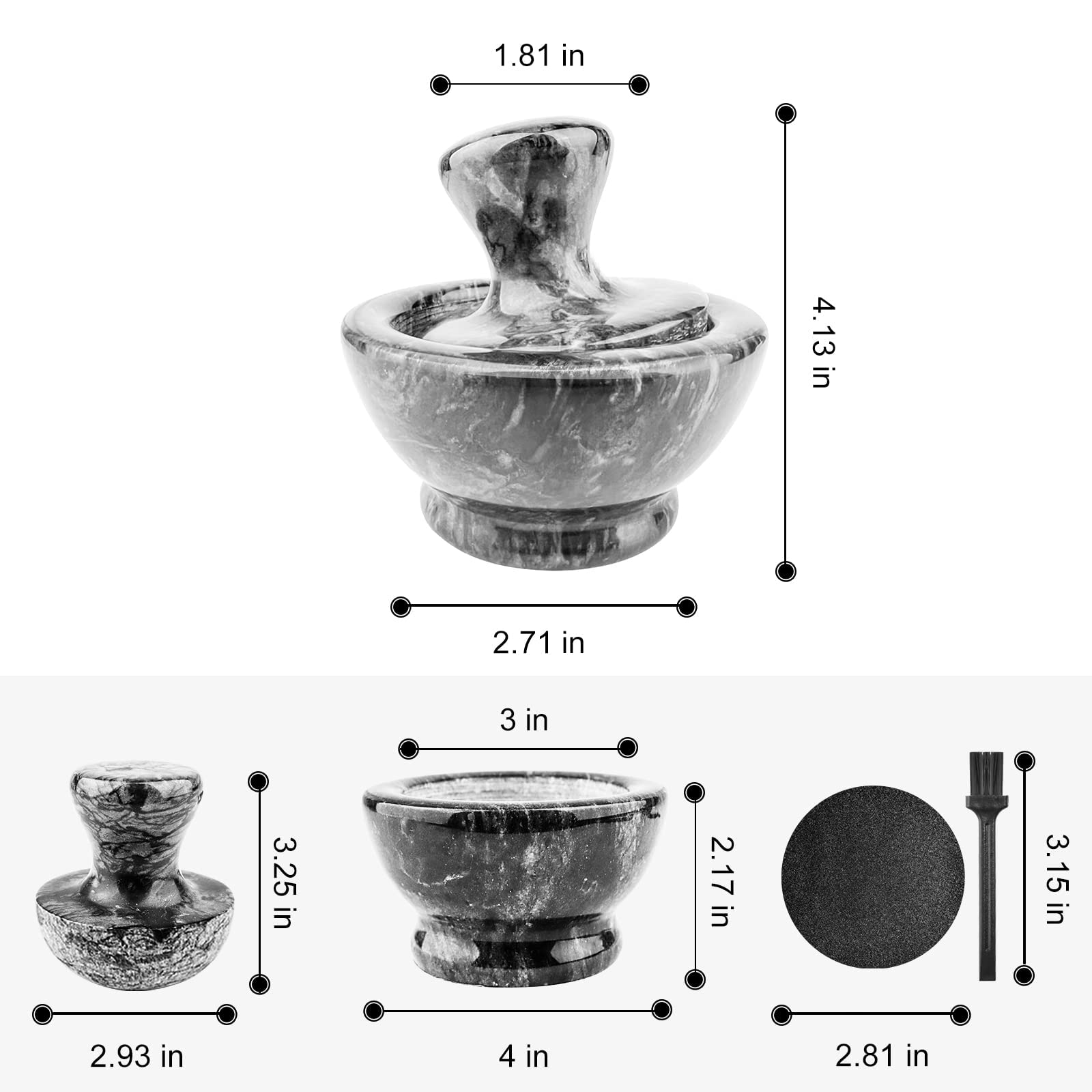 ZHAOHUA 0.618 mortier en usage cuisine pour préparer condiments frais