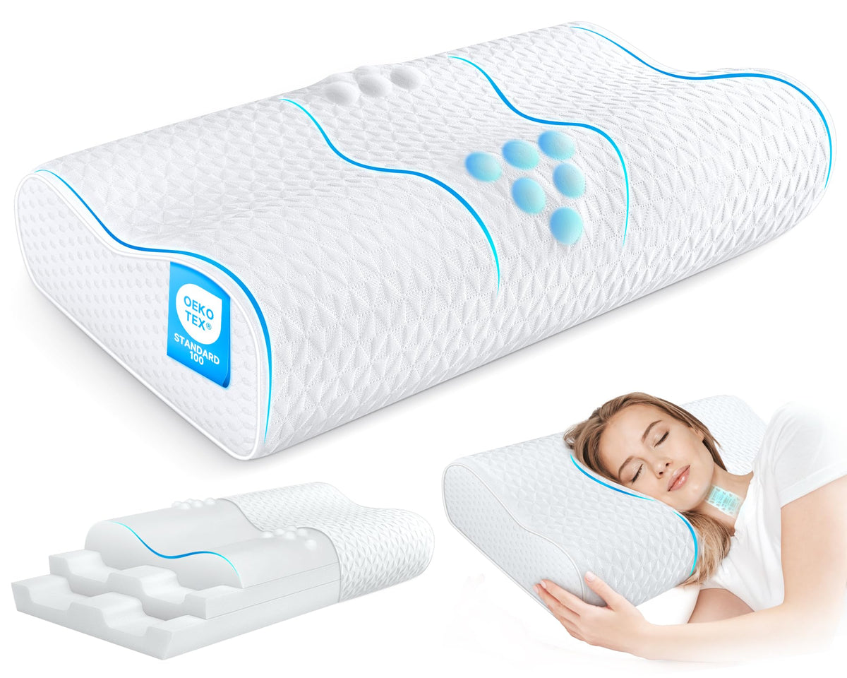 zibroges oreiller face avant montrant la forme ergonomique et soutien confortable