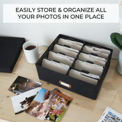ZICOTO boîte photo couvercle ouvert montrant organisation pratique