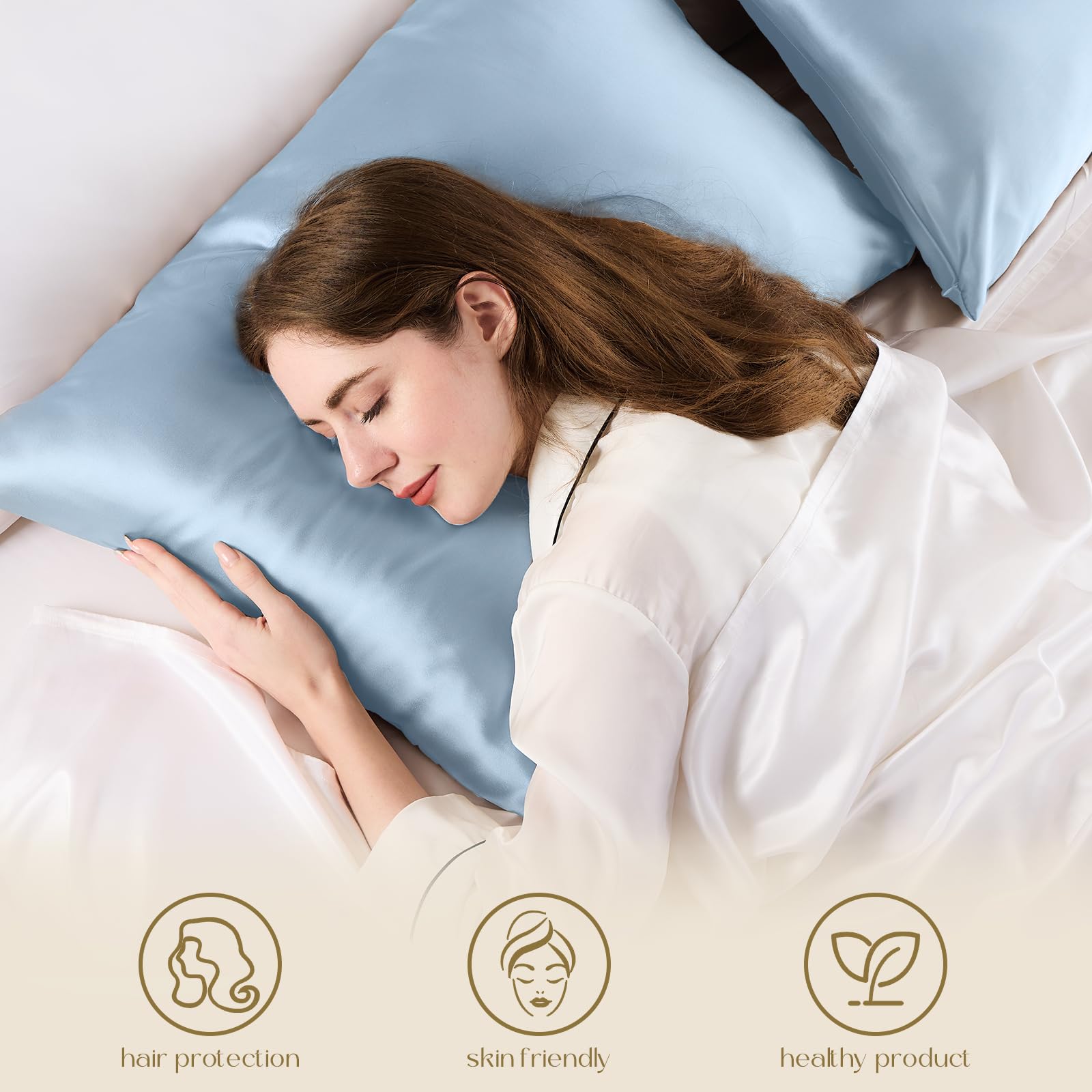 ZIMASILK oreiller standard avec taie pour visualiser l'ajustement et l'échelle