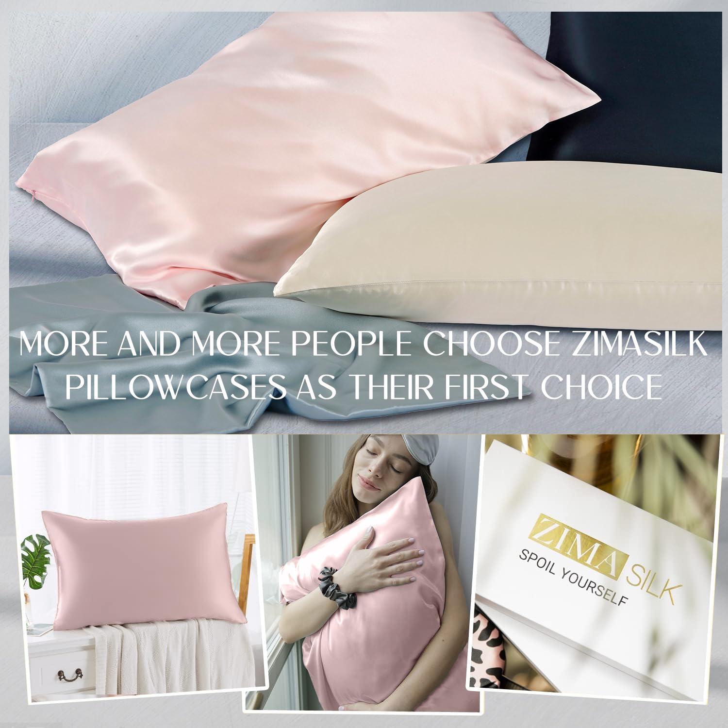 ZIMASILK présentation de plusieurs couleurs montrant tenue des teintes