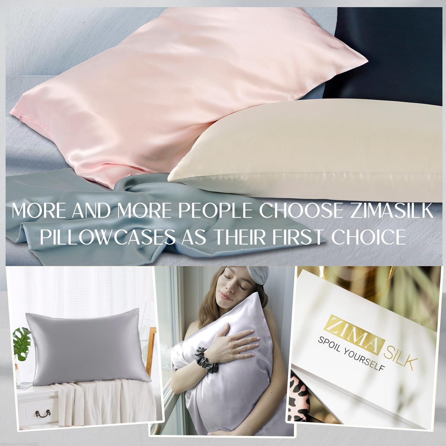 ZIMASILK étiquette et coutures précises prouvant qualité et finition