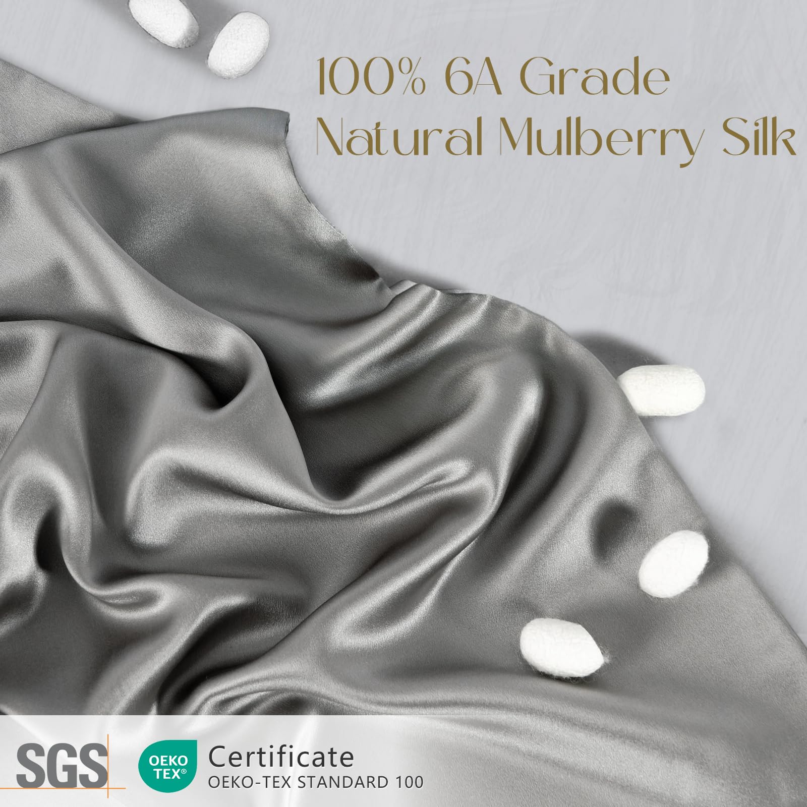 ZIMASILK gros plan sur texture de soie 19M, douceur et faible friction