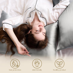 ZIMASILK taie en usage sur lit, protège cheveux et peau pendant le sommeil