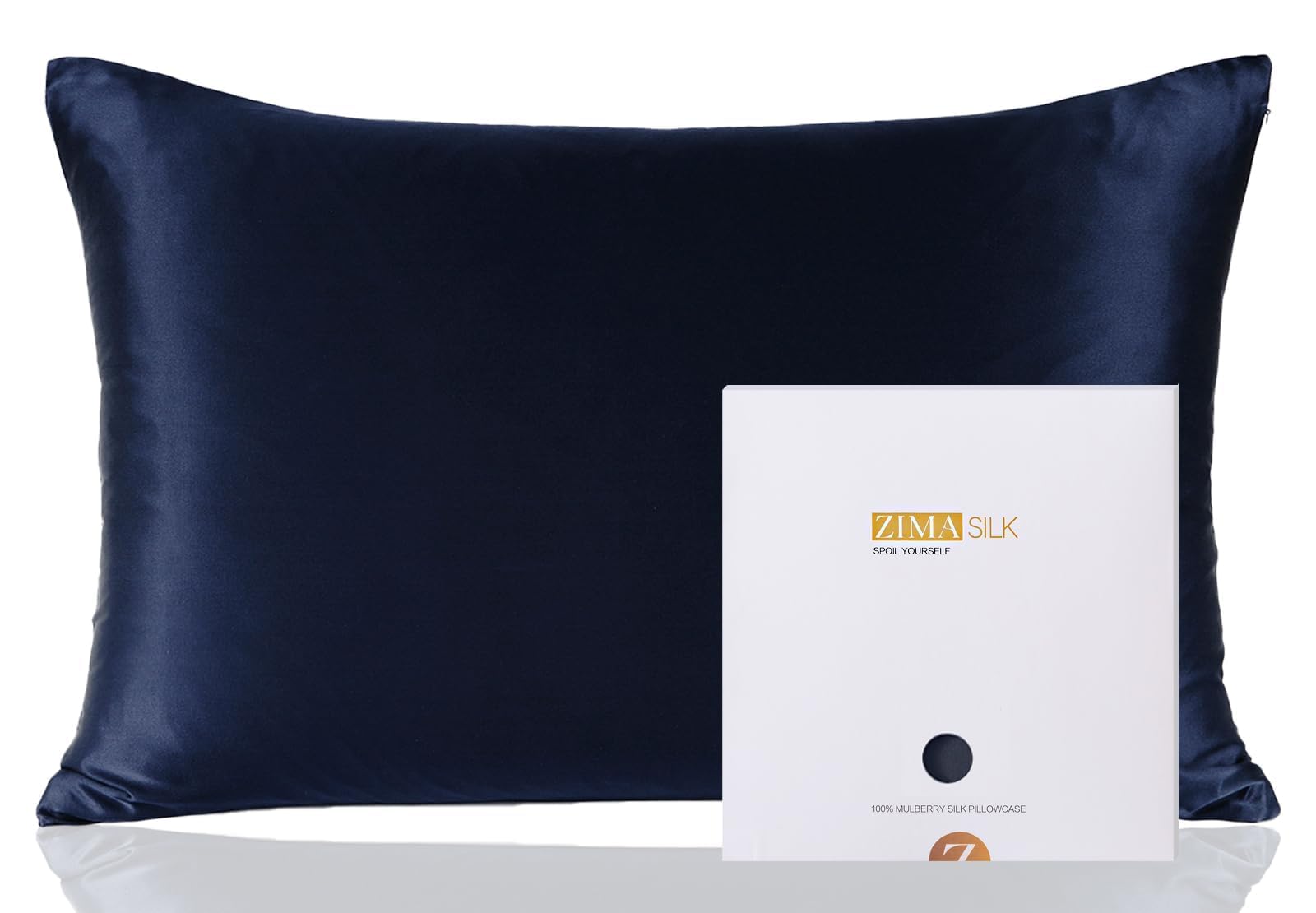ZIMASILK taie face avant queen montrant finition lisse et élégante