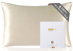 ZIMASILK taie d'oreiller recto verso queen montrant la coupe et l'éclat, confort prolongé
