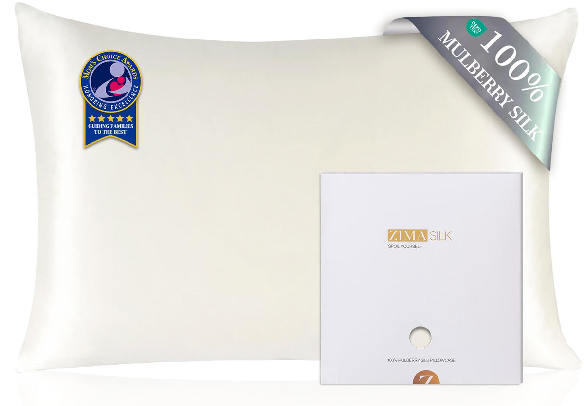ZIMASILK taie d'oreiller face avant montrant couleur et finition, confort amélioré