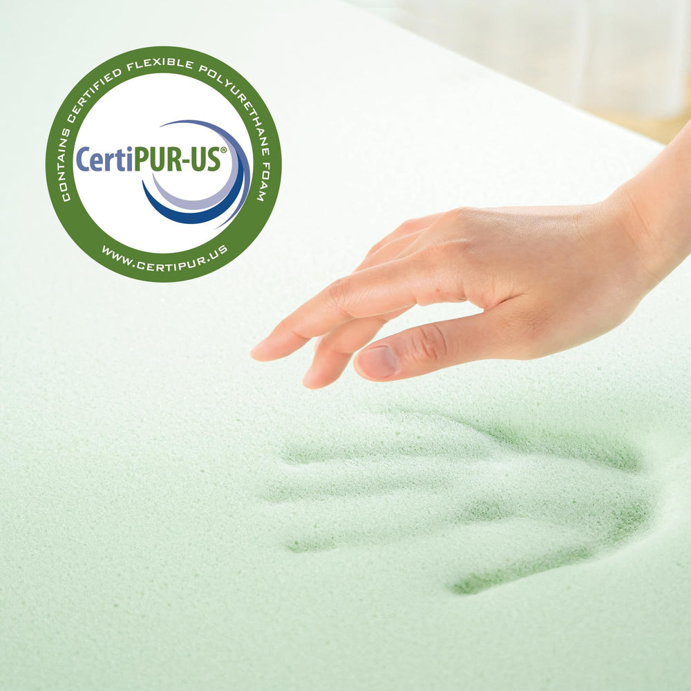 Zinus gros plan texture mousse montrant confort et souplesse