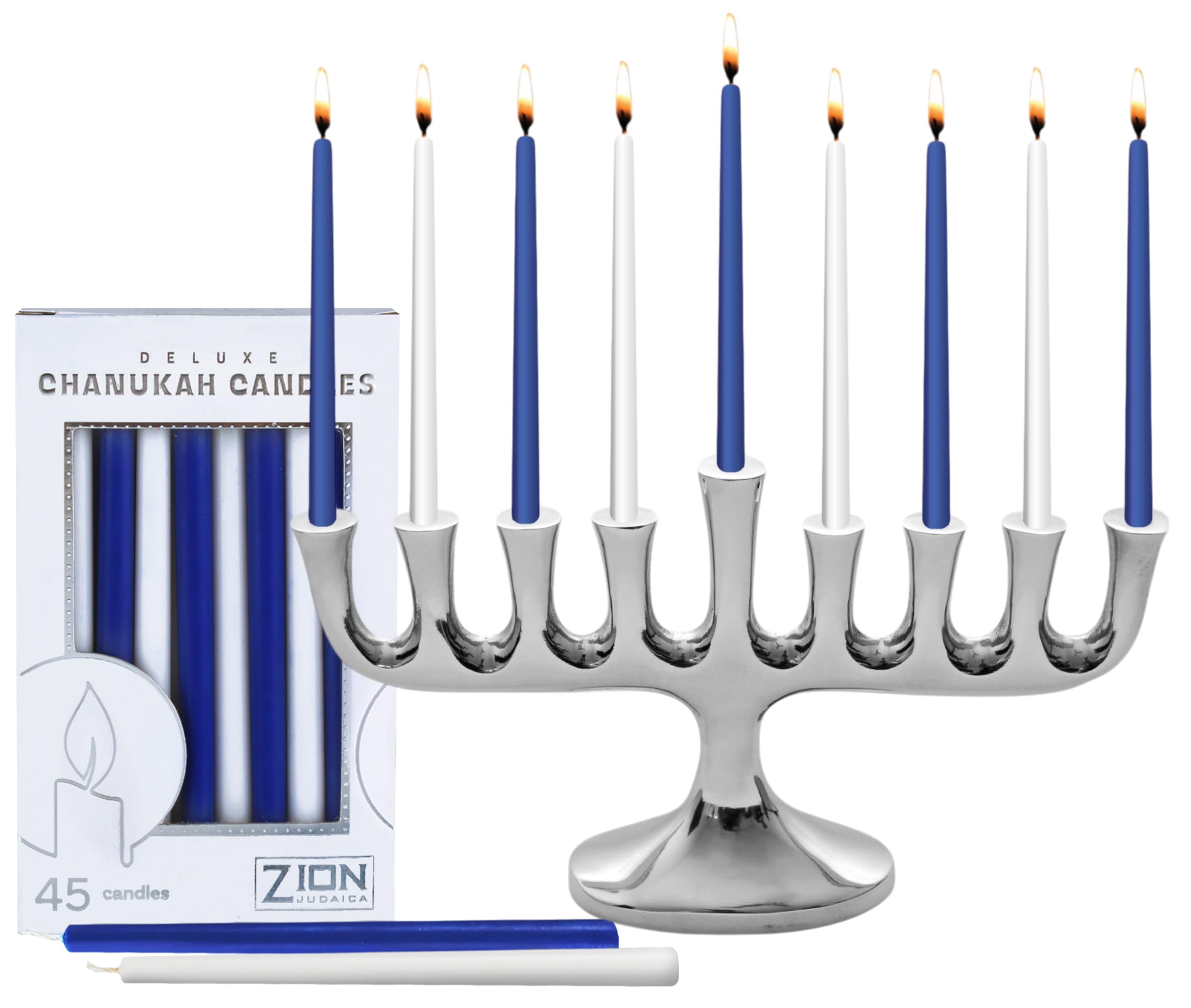 Menorah Zion Judaica face avant brillant apporte élégance festive