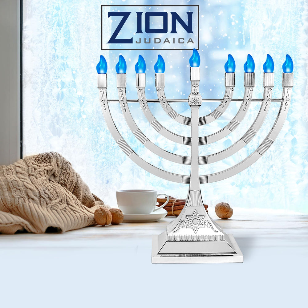 Zion Judaica gros plan sur ampoule LED en forme de flamme proposant aspect réaliste