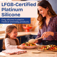 Gros plan silicone platinum Ziruma montrant texture lisse et sécurité alimentaire