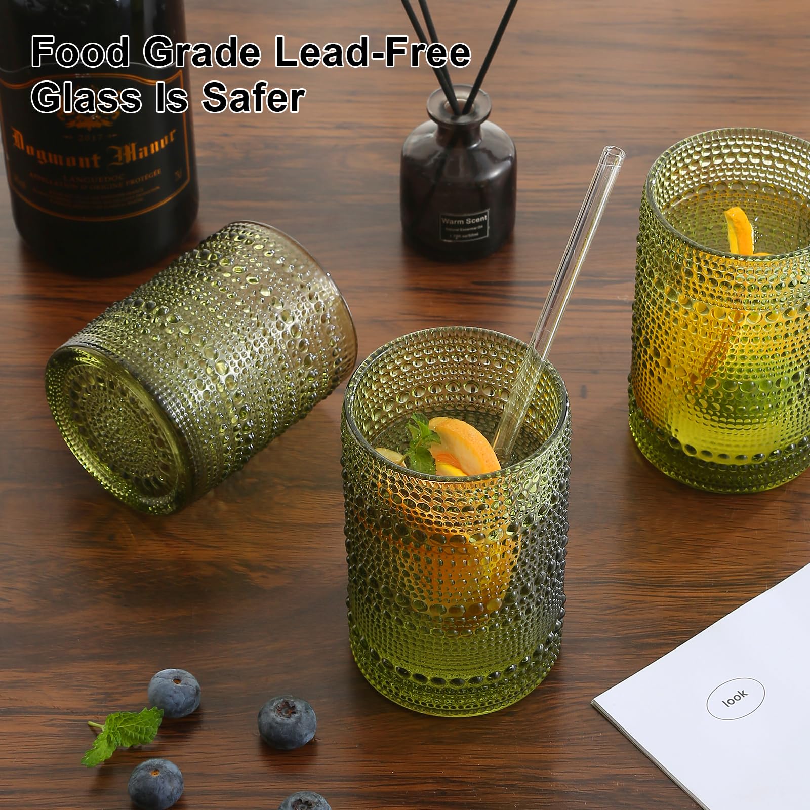 ZMOWIPDL pailles en verre et brosses incluses pour nettoyage facile