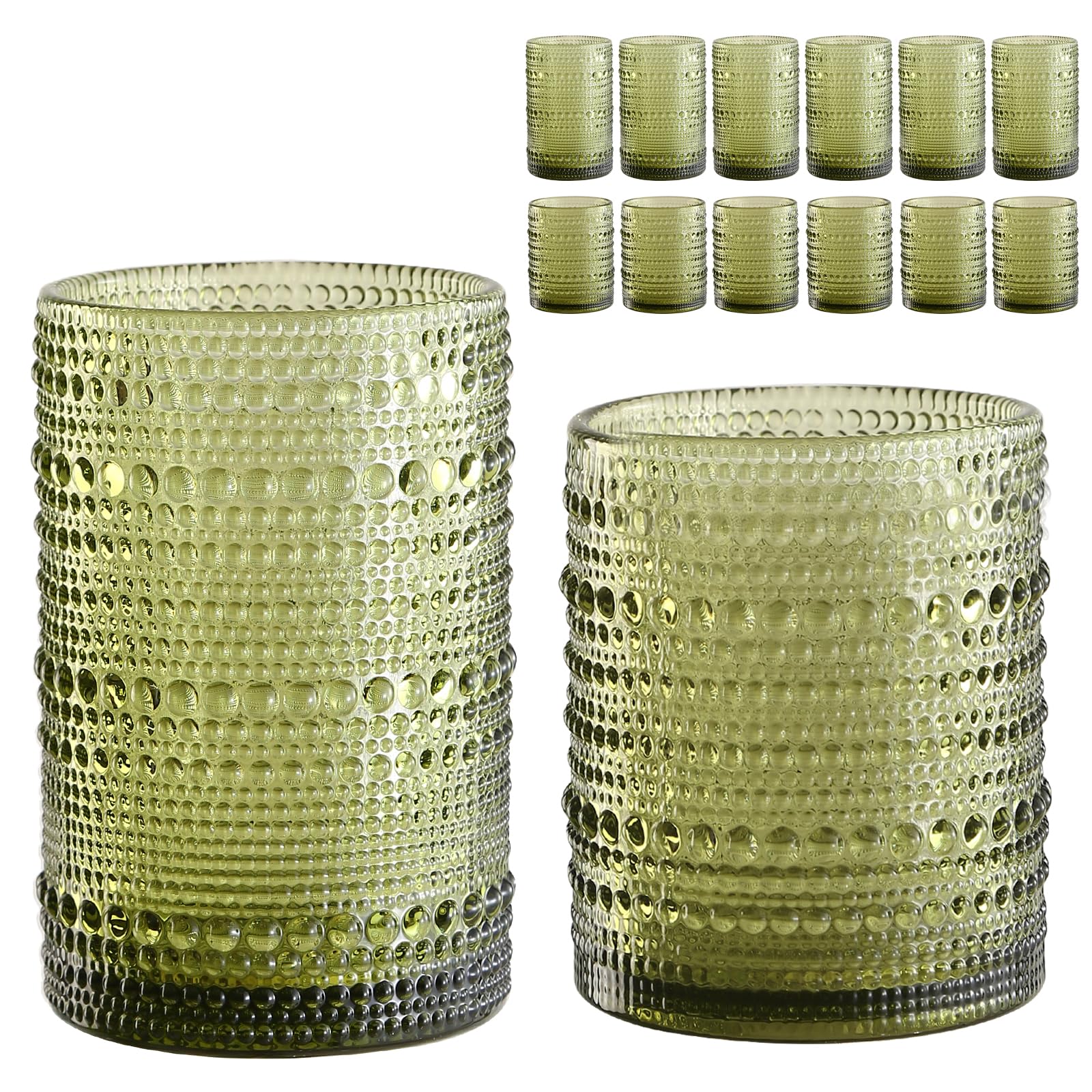 ZMOWIPDL verre hobnail avant montrant le design et élégance
