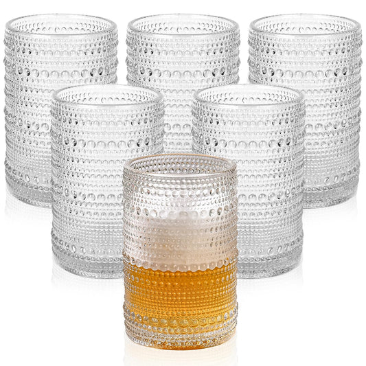 ZMOWIPDL verre hobnail face montrant la silhouette et la transparence, durable pour table