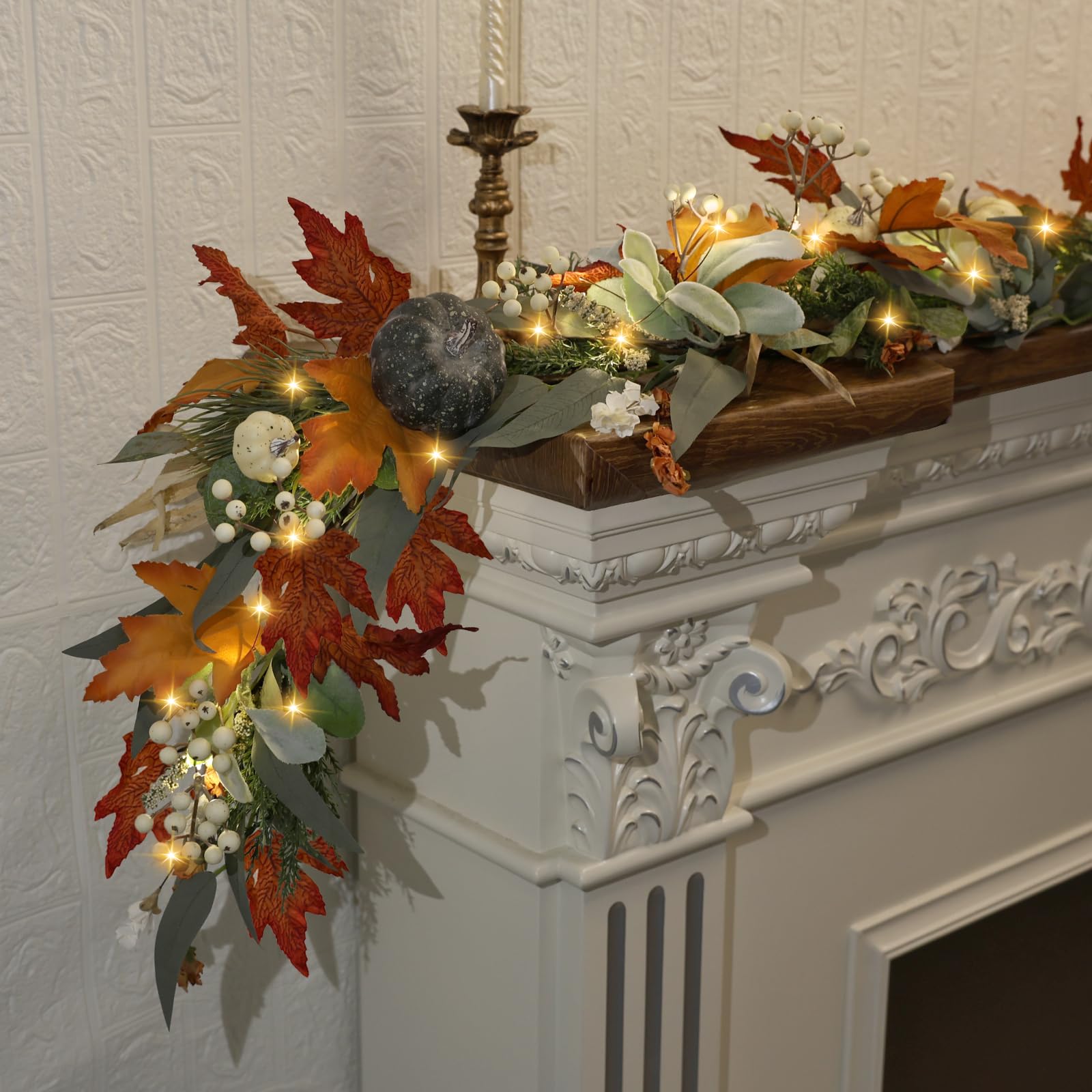 Zmtyykh guirlande sur mantel crée ambiance cosy pour soirées