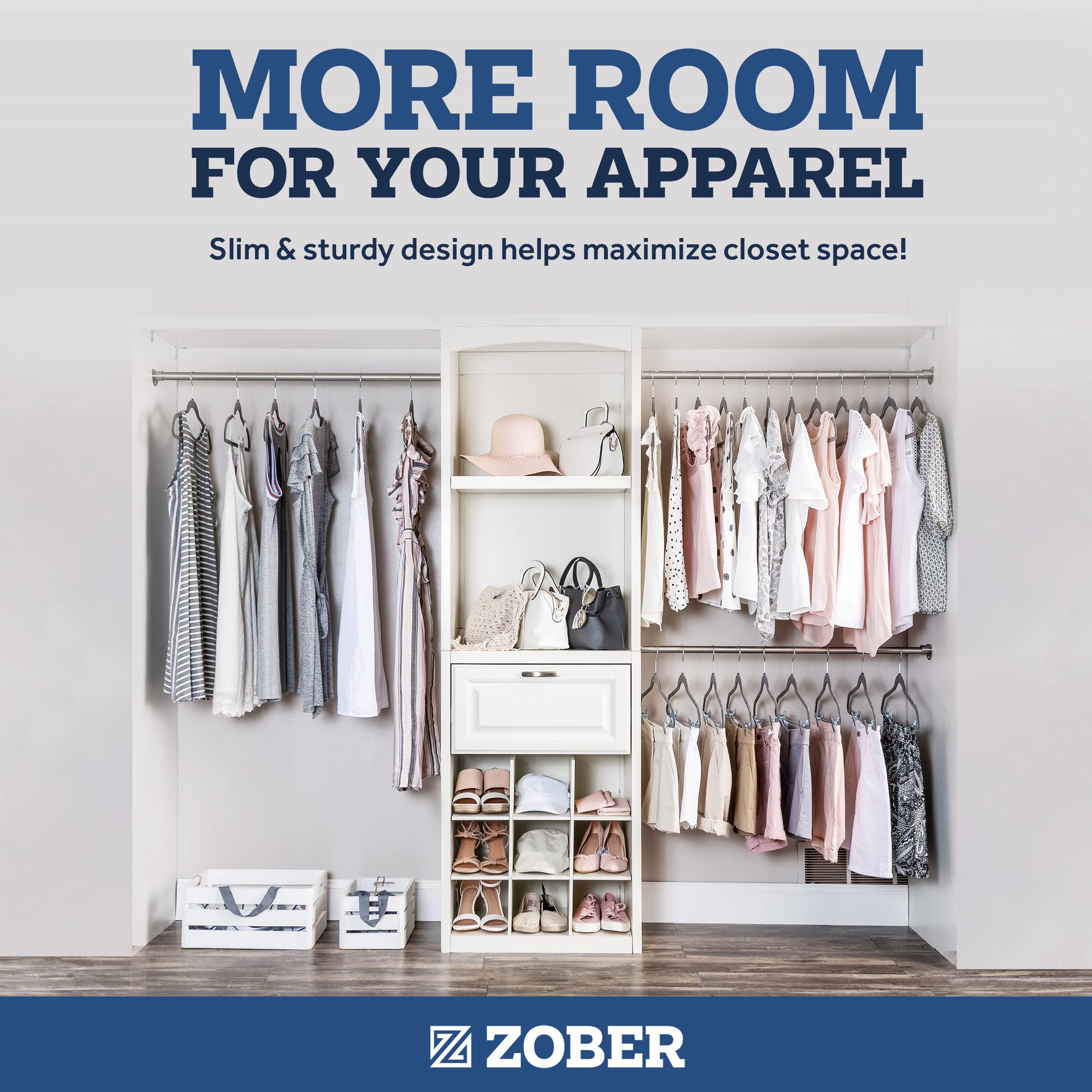 ZOBER barre horizontale intégrée pour suspendre pantalons et costumes