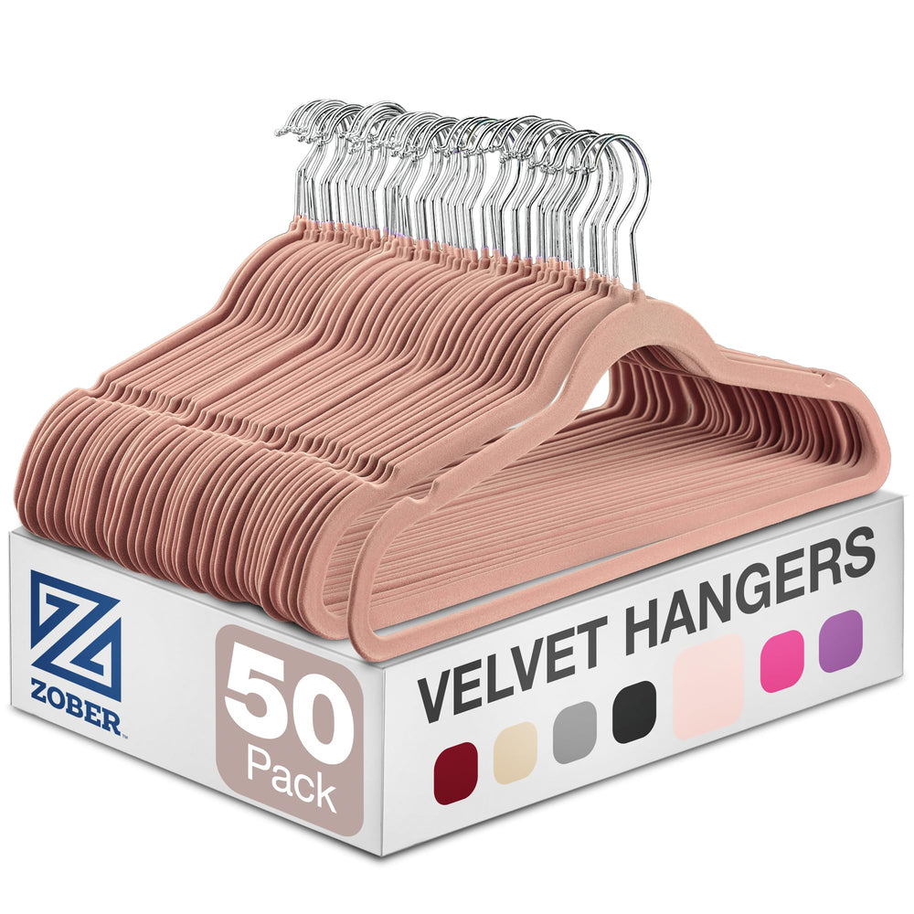 ZOBER vue avant du pack de 50 cintres élégants et gain de place