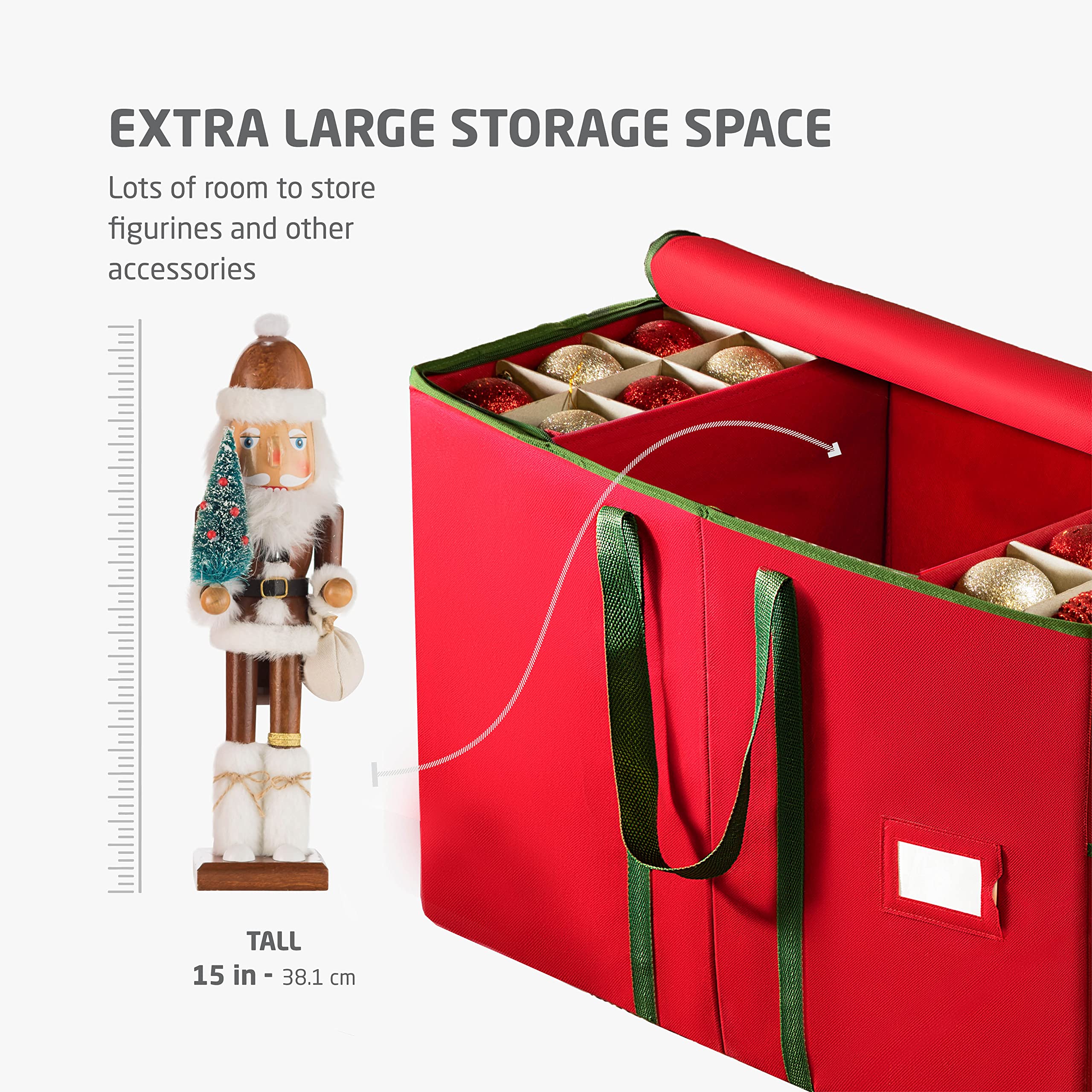 Compartiment ZOBER spacieux contenant figurines et accessoires volumineux