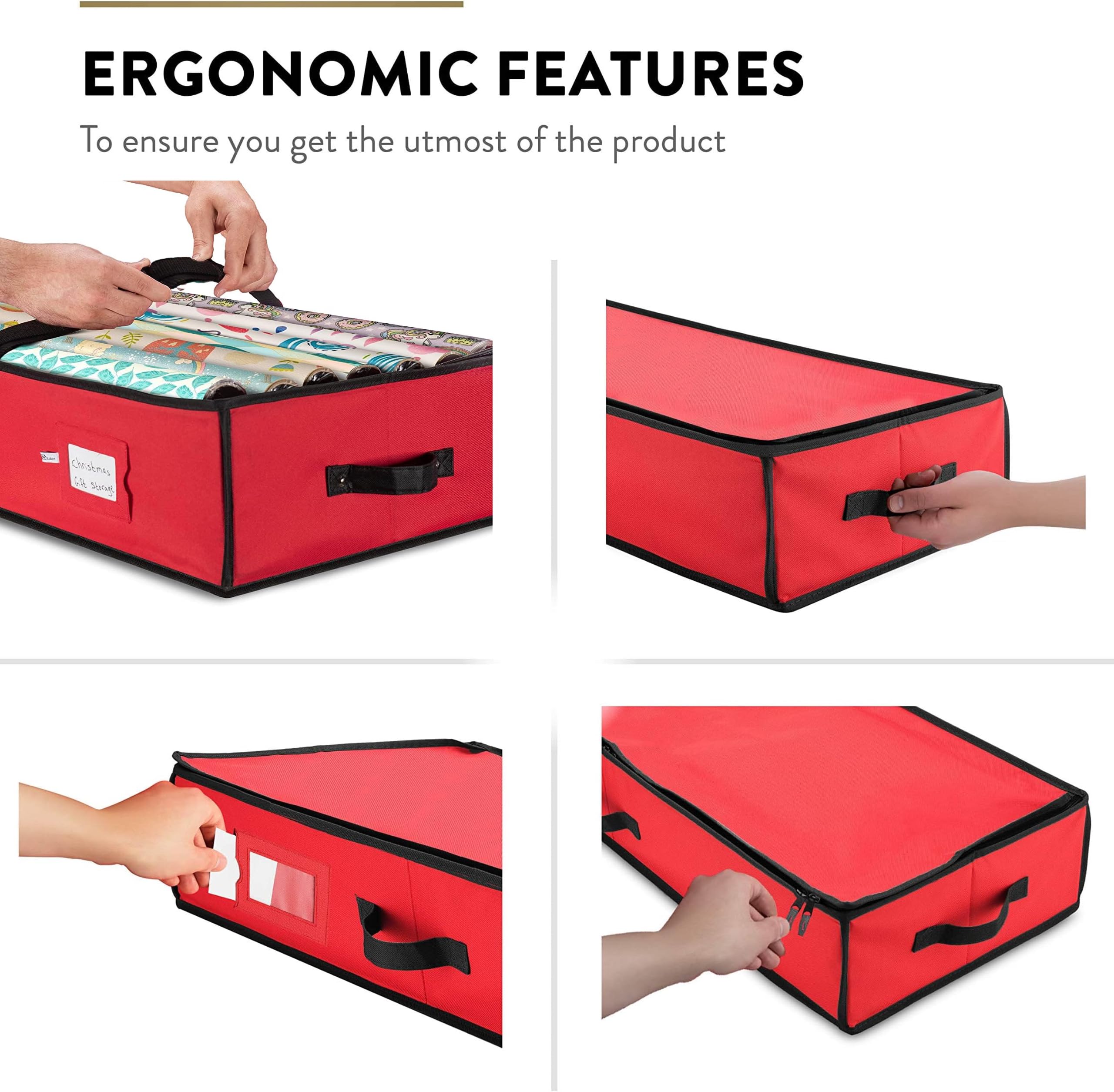 Housse ZOBER repliée sous un lit illustrant gain de place et rangement compact