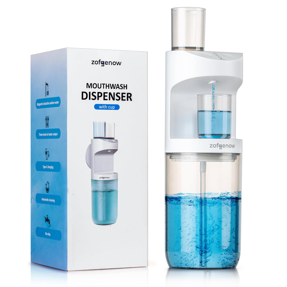 ZOFGENOW face avant du distributeur blanc montrant design moderne et gain d’espace