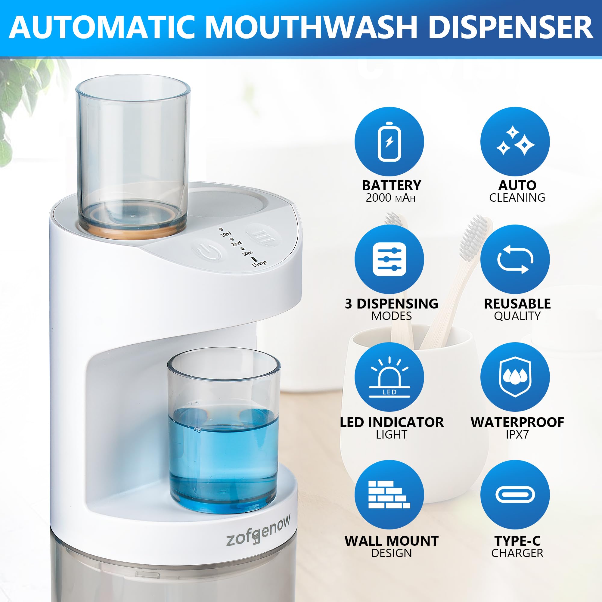 ZOFGENOW gobelet magnétique accroché pour rangement hygiénique et pratique