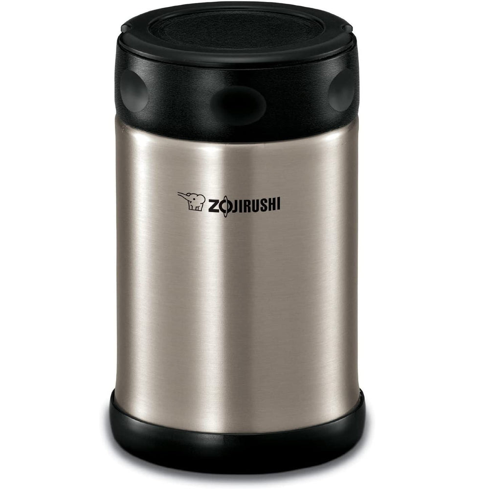 Zojirushi bocal alimentaire face avant montrant finition noire et inox, garantit durabilité