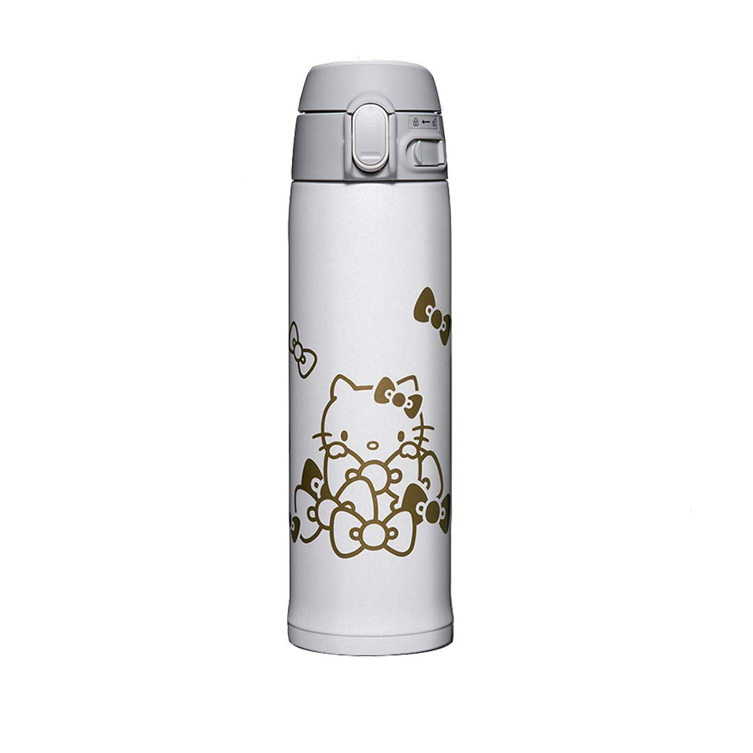 Zojirushi bouteille Hello Kitty vue avant blanc, isolation durable et style
