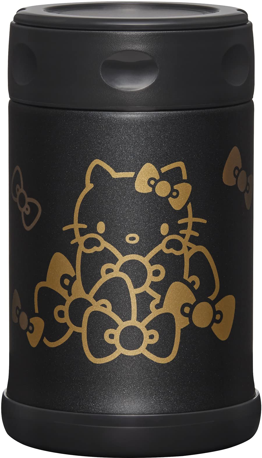 Zojirushi X Hello Kitty vue de face montrant le design noir et l'étanchéité