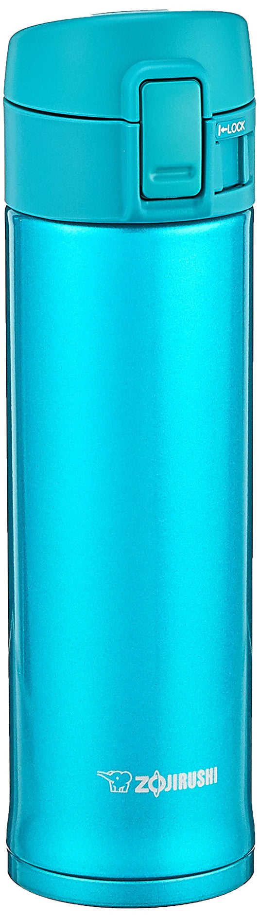 Zojirushi mug émeraude face avant montrant le design compact et la capacité