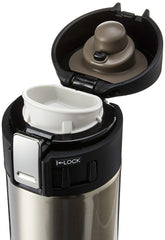Zojirushi intérieur ouvert montrant la bouche large Slick Steel pour nettoyage facile