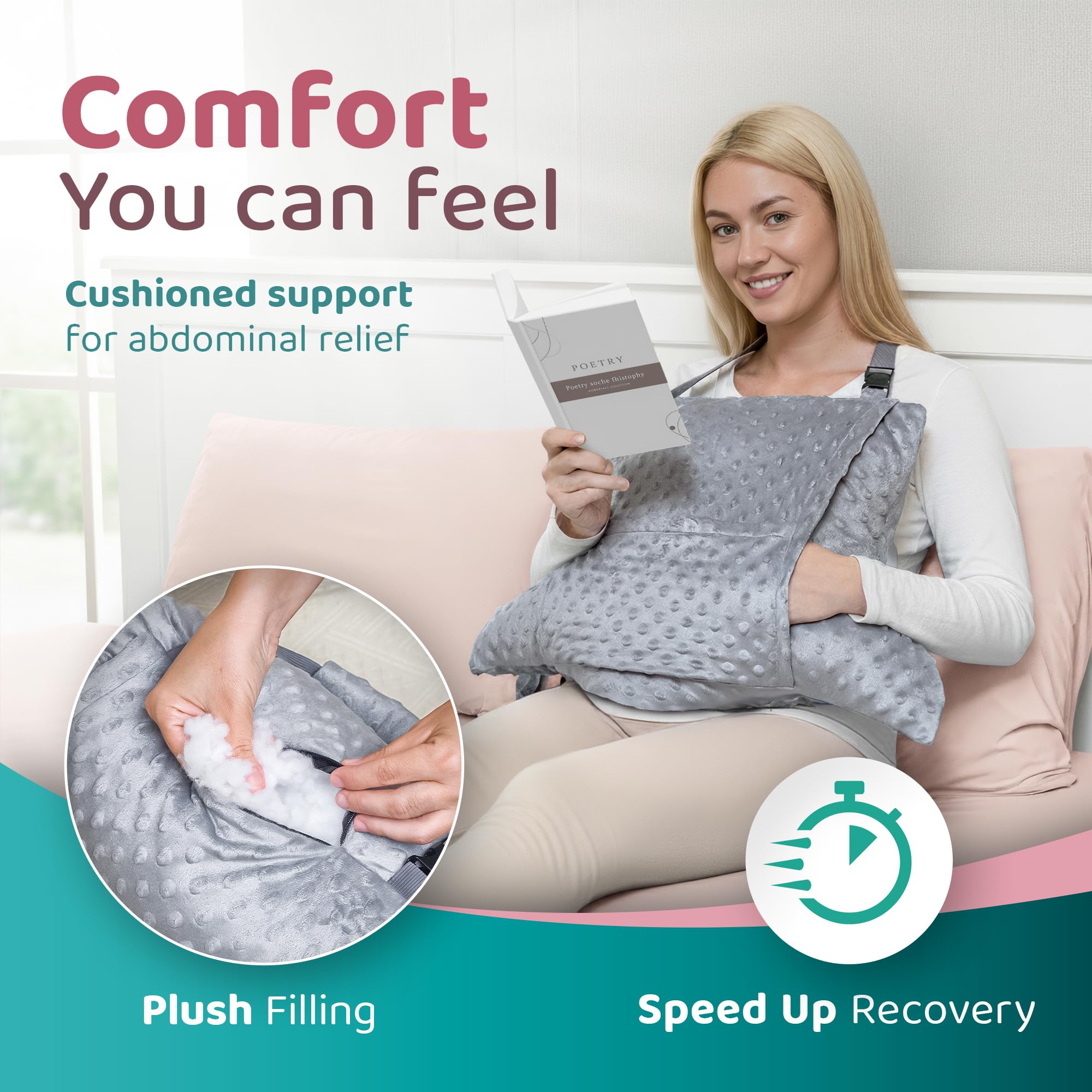 Zomaple coussin utilisé sur les genoux offrant soutien abdominal pratique
