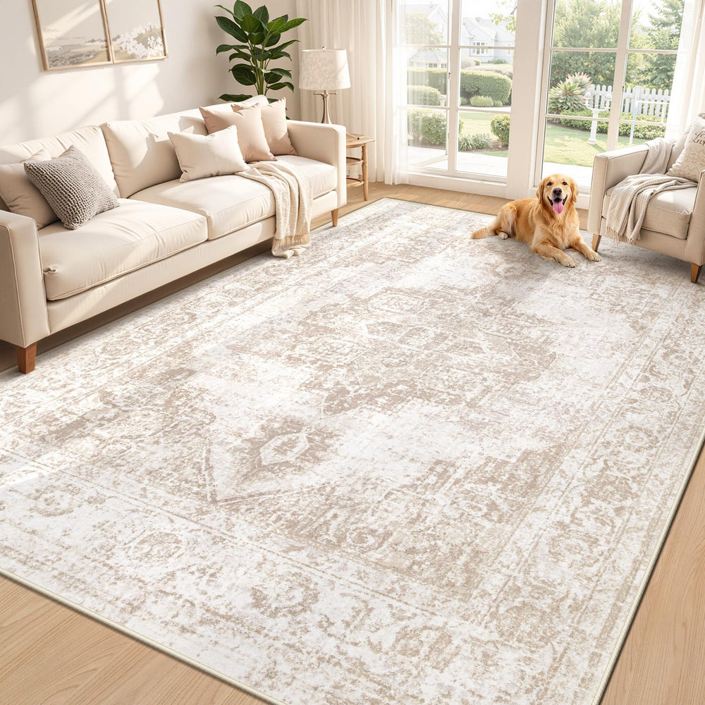 Zomfy face avant du tapis vintage beige offrant style et confort