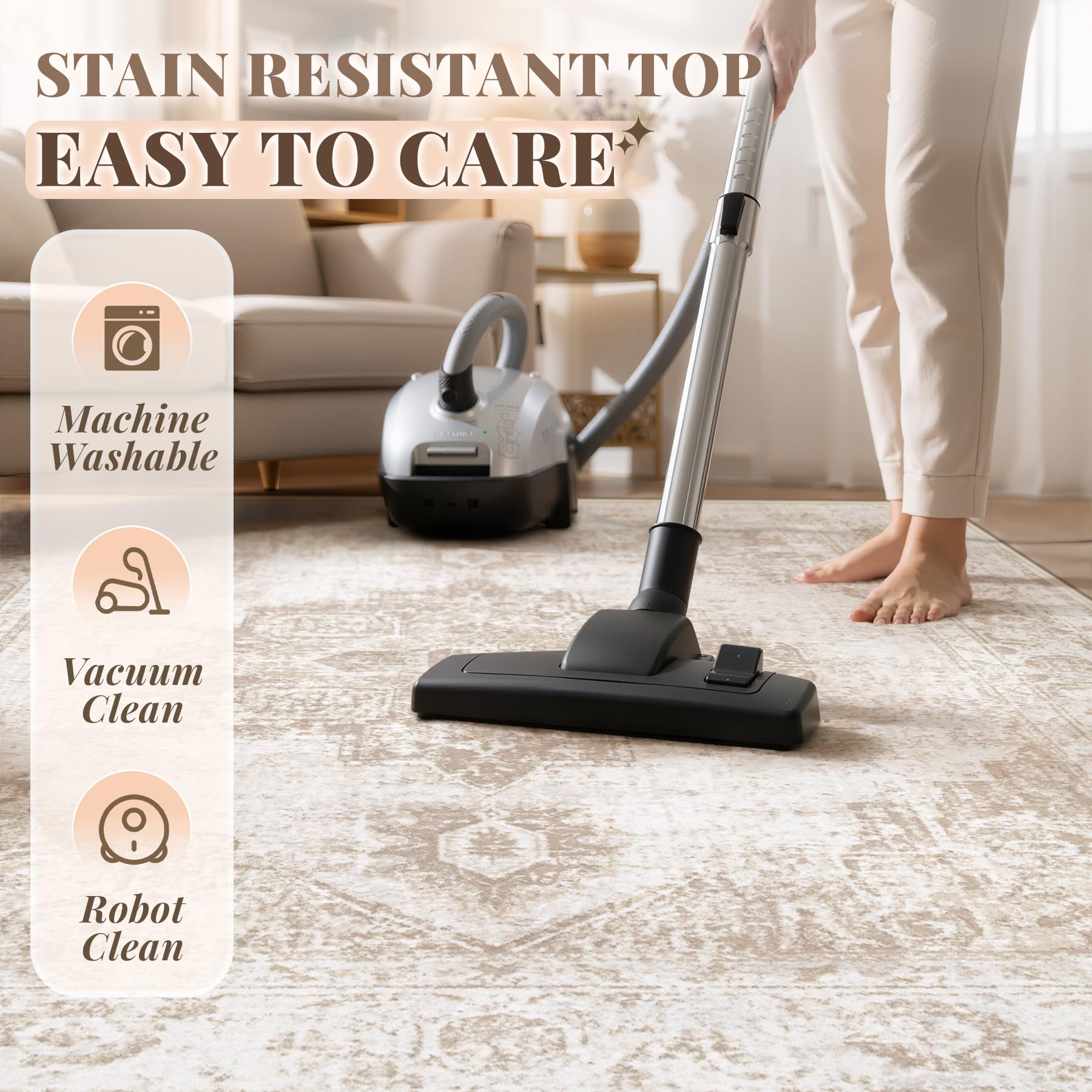 Zomfy tapis en usage salon sous canapé apportant chaleur visuelle