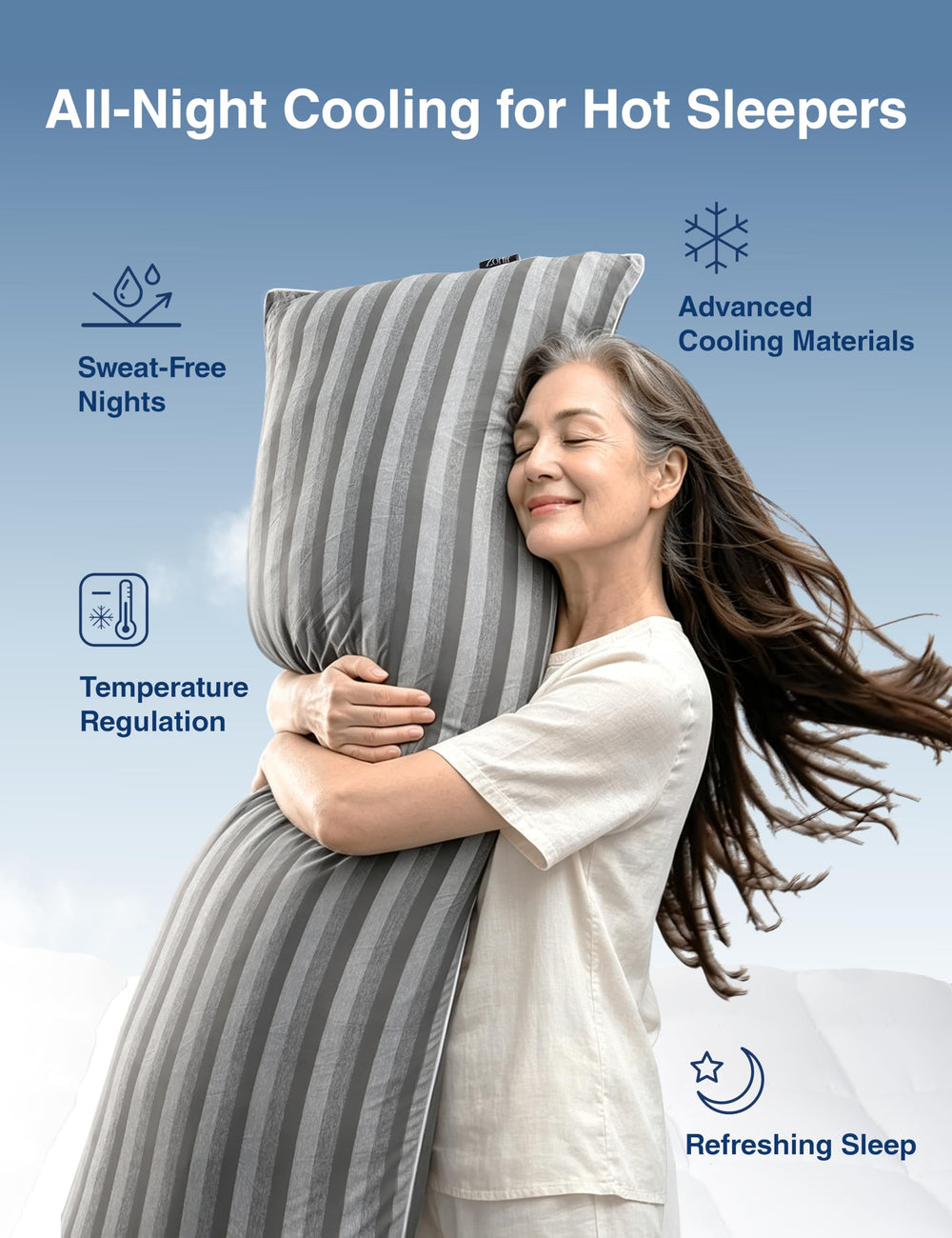 ZonLi oreiller en usage sur lit latéral pour confort et maintien