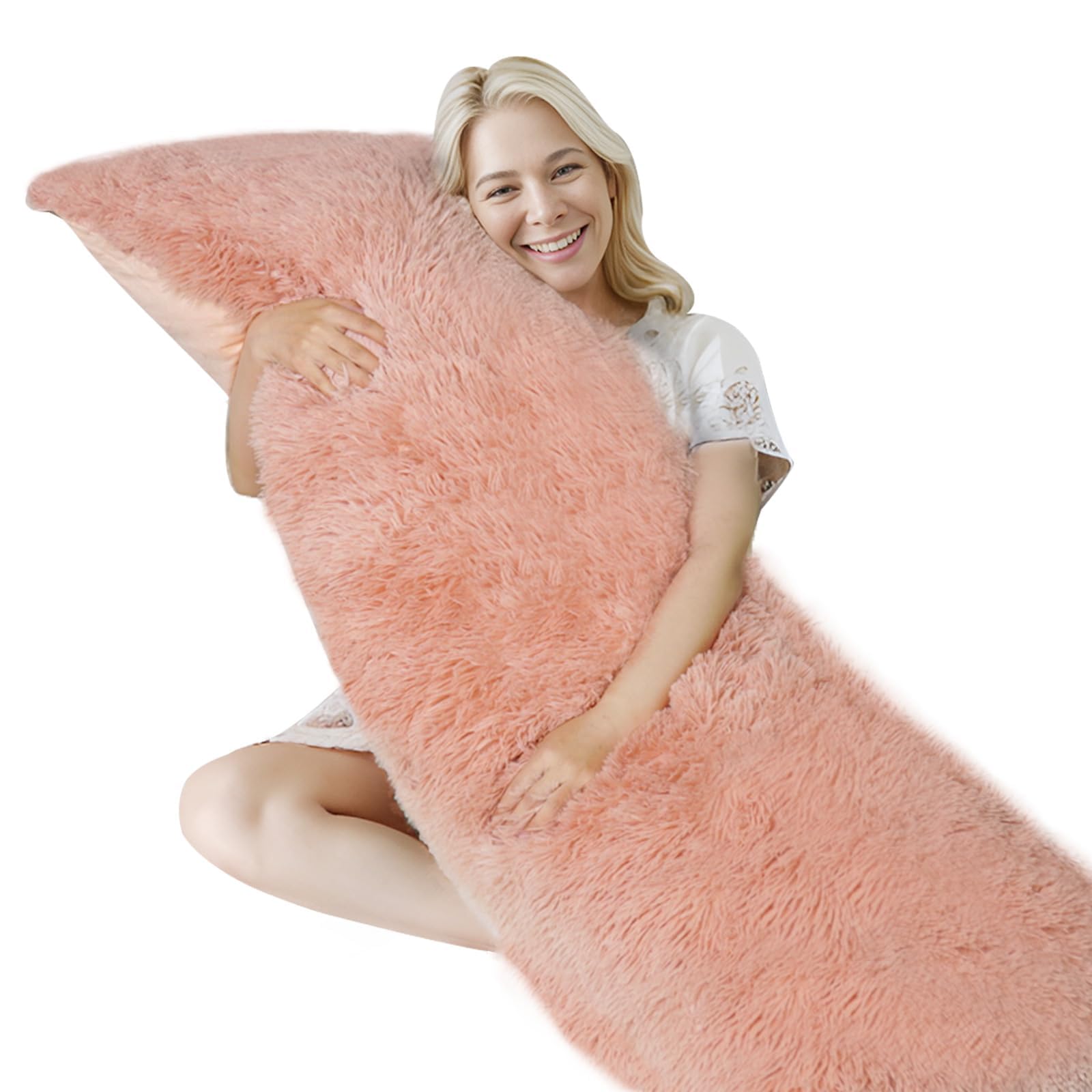 ZonLi vue avant du coussin corporel rose montrant forme longue et soutien