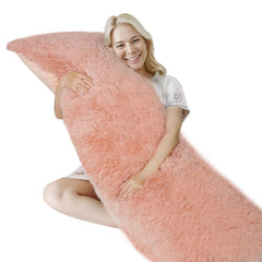 ZonLi vue avant du coussin corporel rose montrant forme longue et soutien