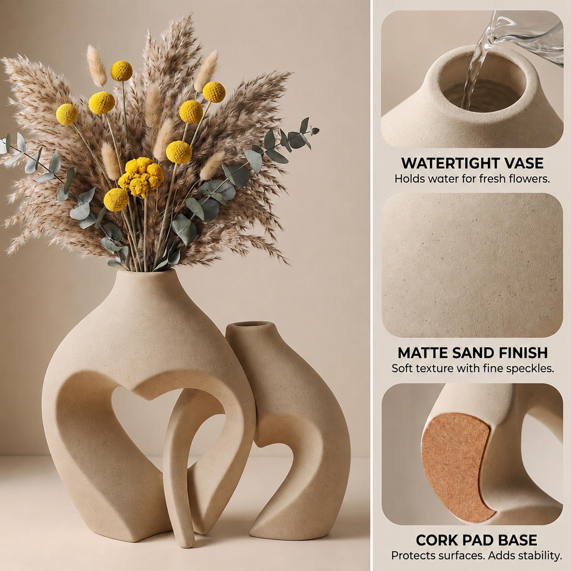 Zormon vase en situation sur table basse apportant ambiance romantique