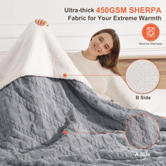 Couverture Zorvixia étendue sur lit twin démontrant couverture complète et chaleur