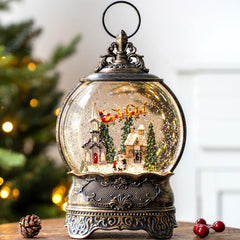 ZQQLITE globe avant de la lanterne de Noël montrant la scène et créant une ambiance festive