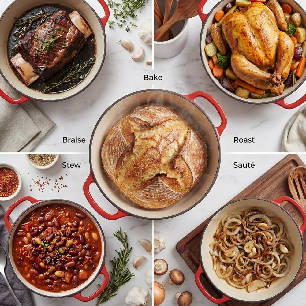 Zulay Kitchen cocotte avec pain au levain cuit, croûte croustillante visible