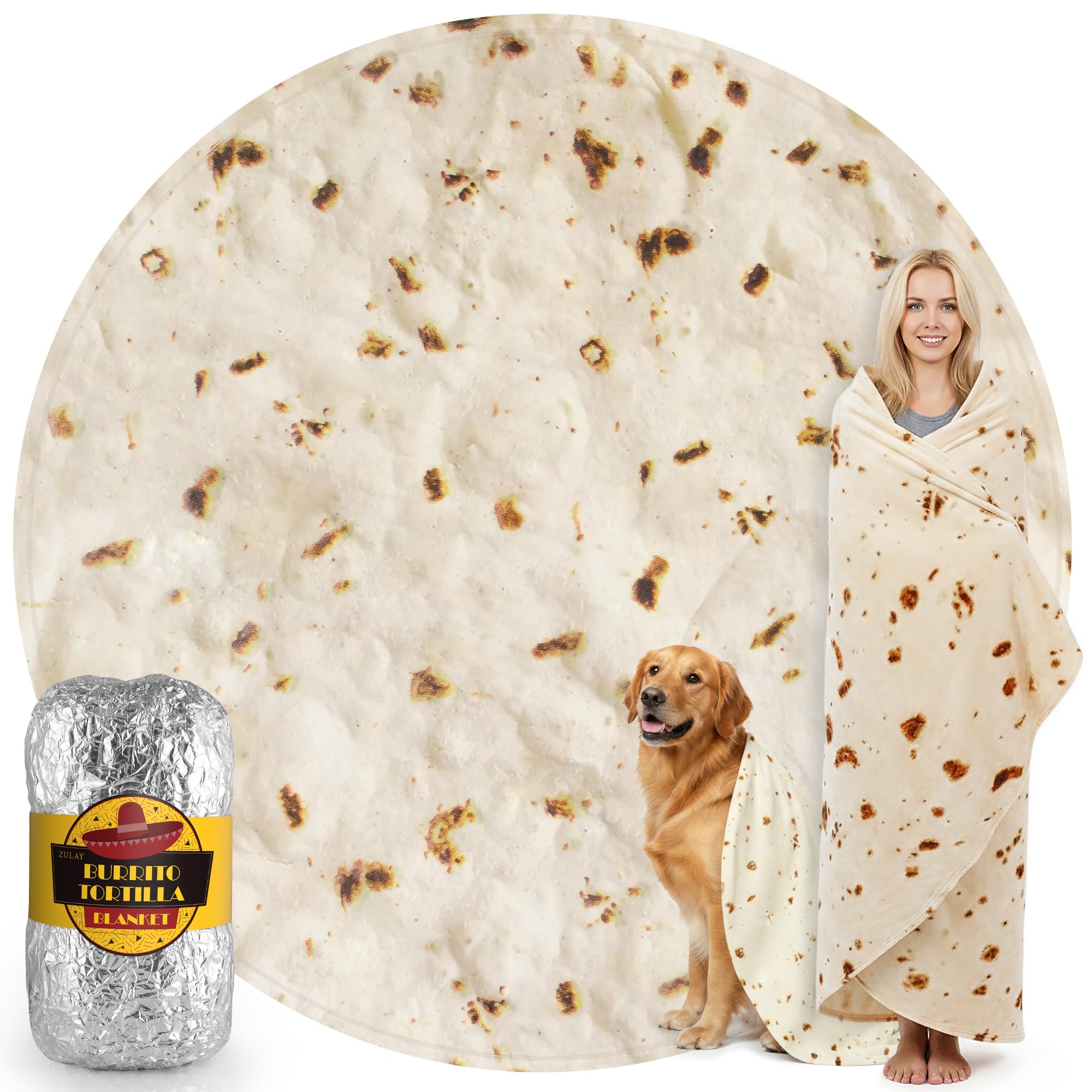 Zulay Kitchen couverture tortilla face avant montrant motif réaliste et confort visuel