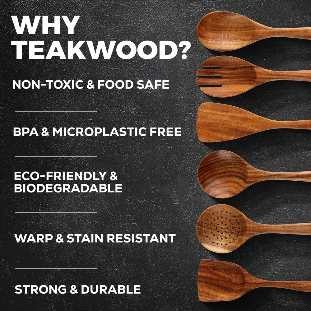 Zulay Kitchen écumoire texture bois montrant résistance et évacuation efficace