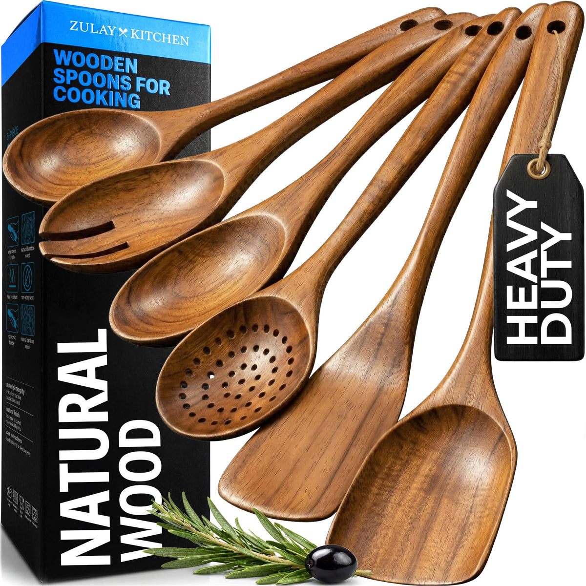 Zulay Kitchen emballage face montrant ensemble teck durable et esthétique