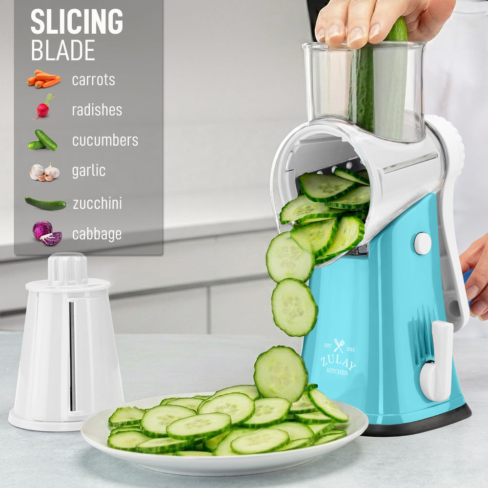 Zulay Kitchen manivelle ambidextre actionnée pour râpage sans effort