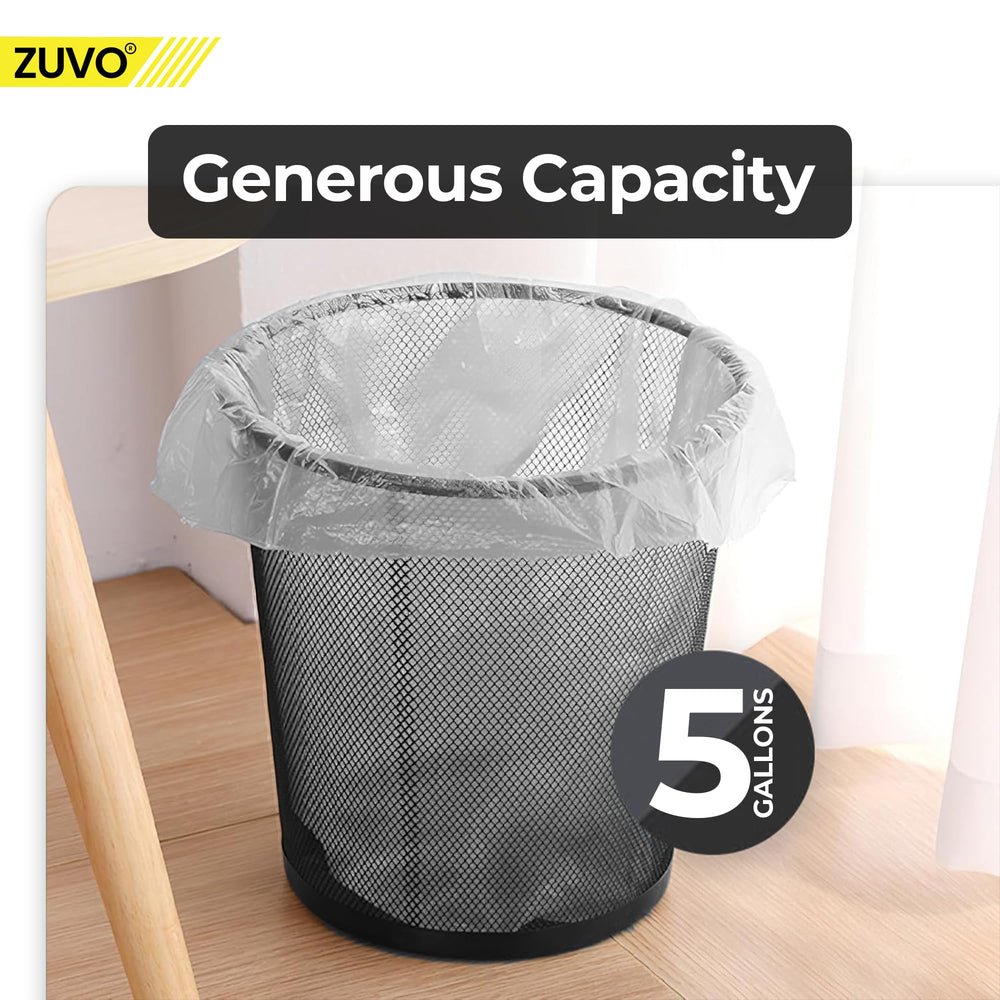 Zuvo avec sac poubelle montrant compatibilité et simplicité de vidage