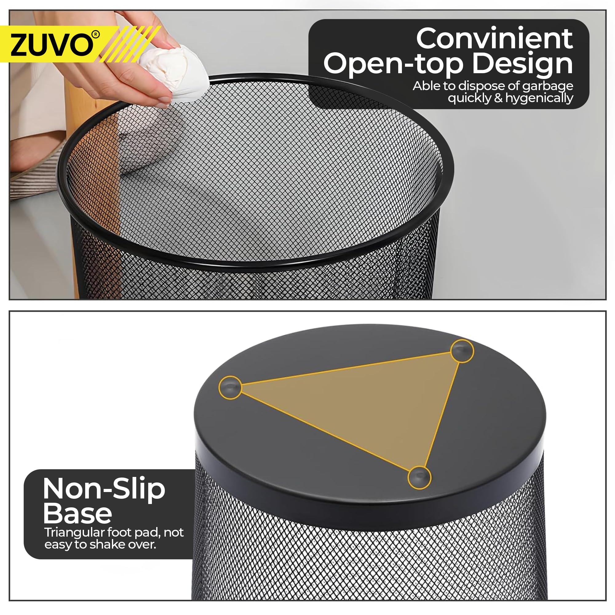Zuvo à côté d'objets quotidiens montrant échelle réelle et gain de place