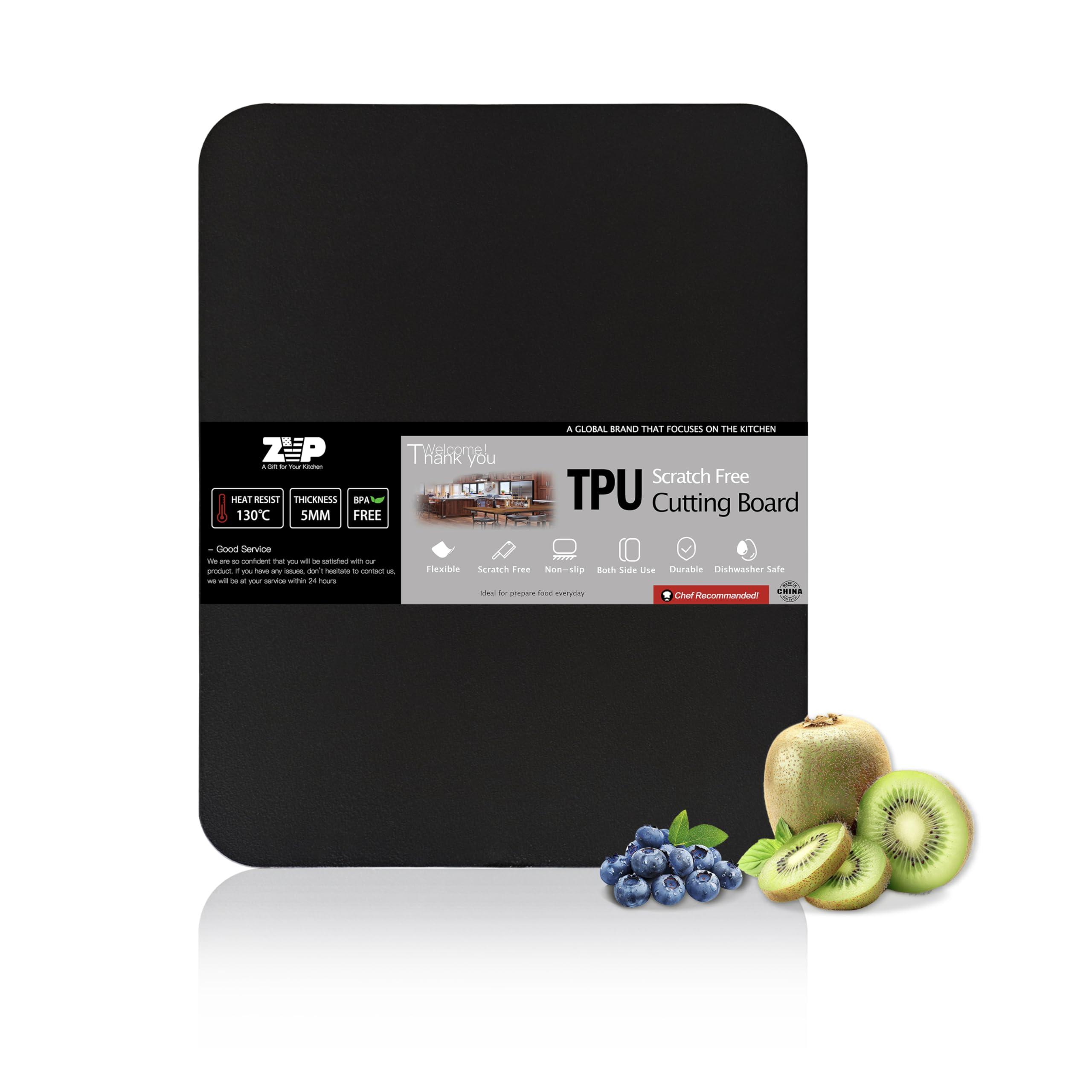 ZVP planche avant emballage montrant design et dimensions pour rangement pratique